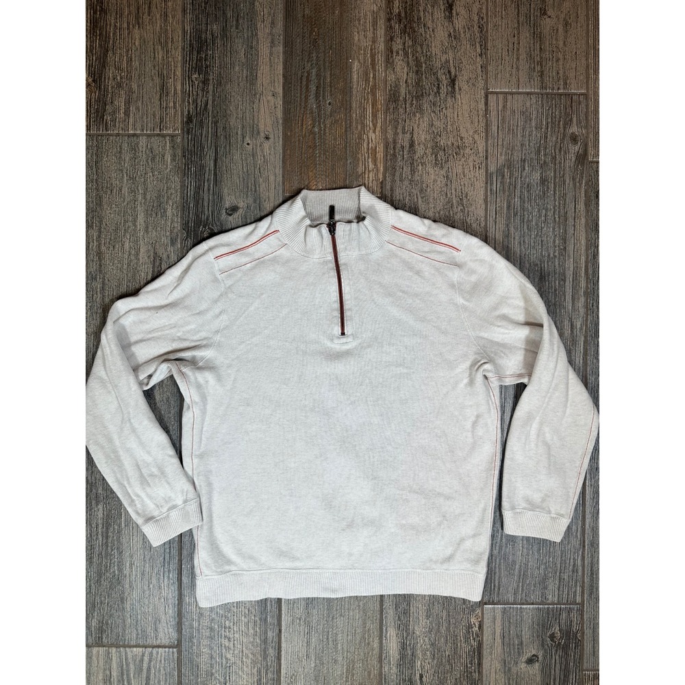 Tommy Bahama Mens‎ 1/4 Zip Pullover Sweater Textured Knit Mock Neck Casual